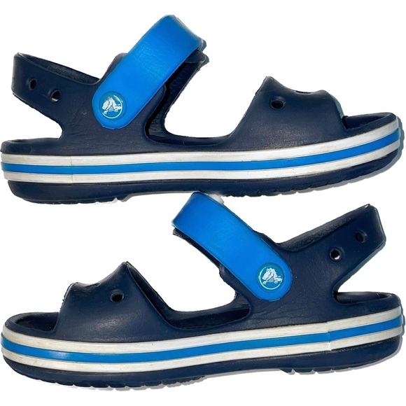CROCS | Crocband Velcro Sandals Toddler Size 11 / C11 Navy & Royal Blue - Picture 2 of 4